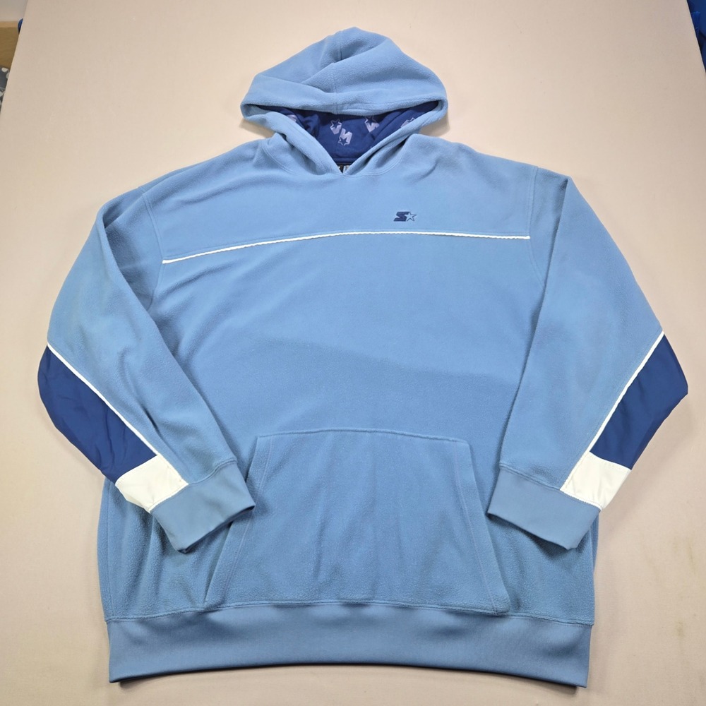 Starter Hoodie Fleece Colorblock Pullover Light Blue Mens XL S:4S1198-42